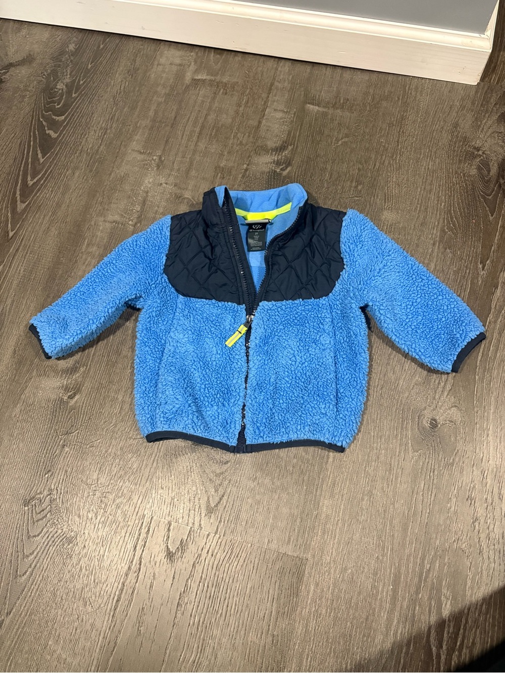 Champion full zip up fuzzy fleece jacket Blue boys 2T